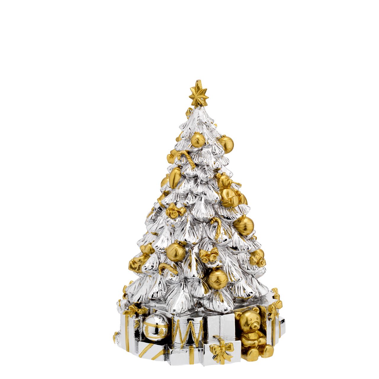 ALBERO ARGENTATO E ORO CON CARILLON H. 25